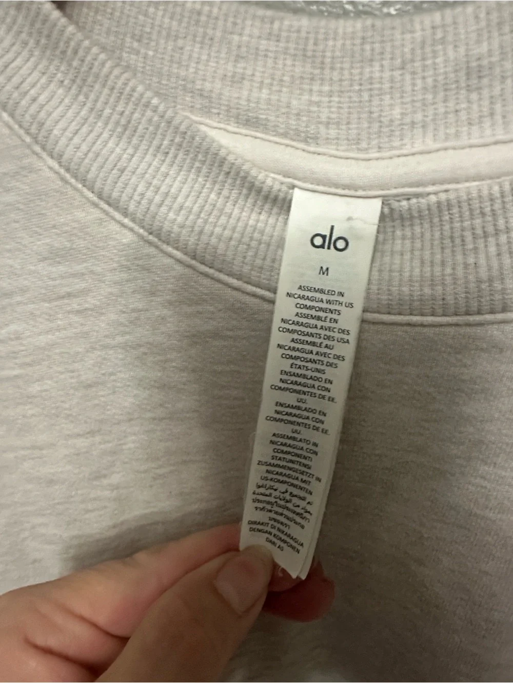 ALO heathered tan crewneck sweatshirt Sz M
